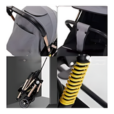 Premium Convertible Stroller with Flip-able Handle – Compact Travel Stroller Pram (No Recline Position, Grey)